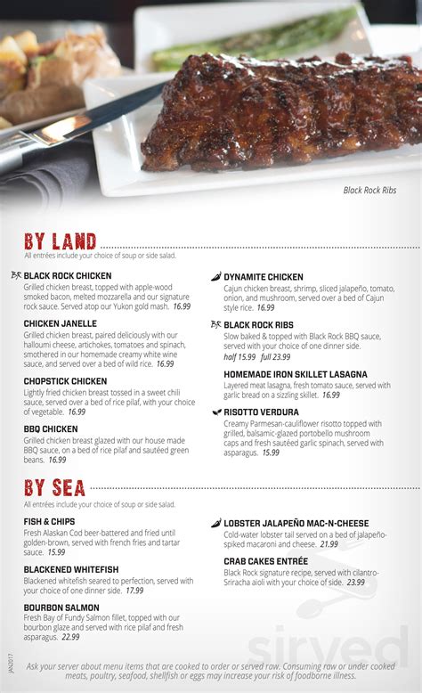 black rock bar and grill photos|black rock menu with prices.